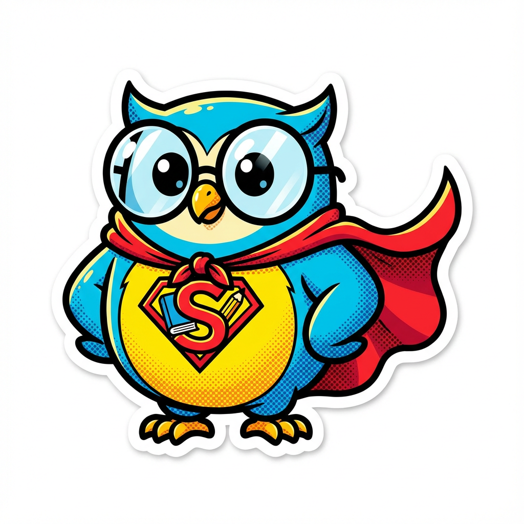 Superhero Owl Mascot